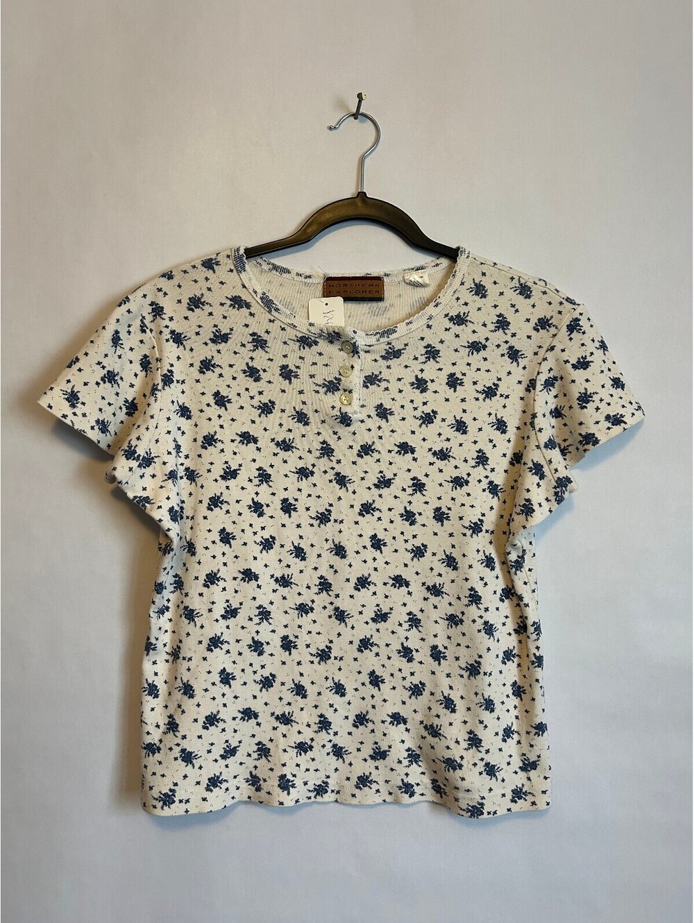 Northern Reflections Floral Henley T-Shirt M